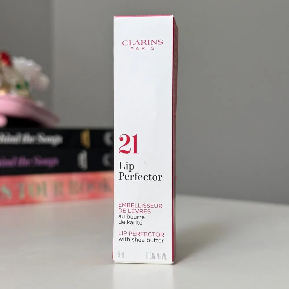 Clarins Lip Perfector Peptide-Plumping Lip Gloss 21 Soft Pink Glow NEW Mini Balm